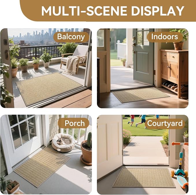 Front Door Mat 31"x47", Heavy Duty Waterproof Dirt Trapping Non-Slip Doormats - Image 8