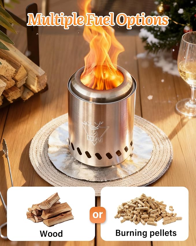 YEFU Tabletop Fire Pit 7.5 x 5.5 in, Low Smoke Camping Stove - Image 5