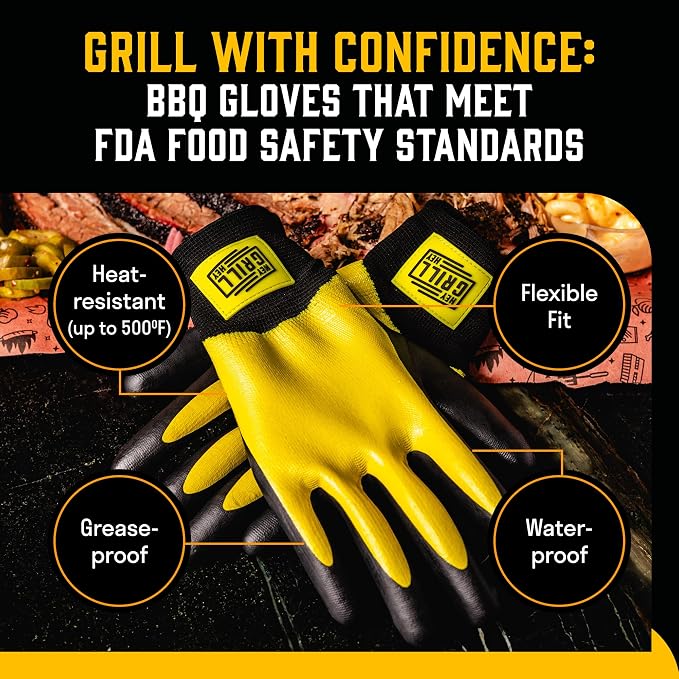 Hey Grill Hey Pitmaster Gloves | BBQ Gloves | Heat Protection up to 500°F or - Image 4