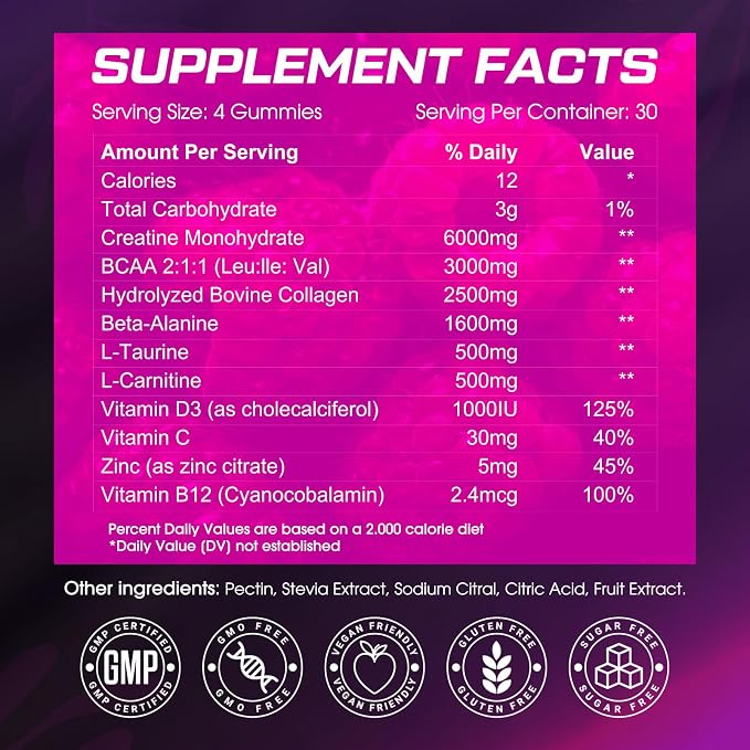 Creatine Monohydrate Gummies 6000MG Pre-Workout - Image 7