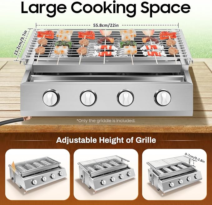 Gas BBQ Grill, Tabletop Outdoor Barbecue Grill - Image 3
