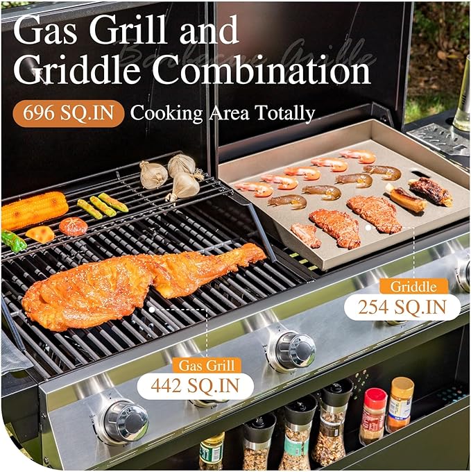 Sophia & William Propane Gas Grill and Griddle Combo - Image 2