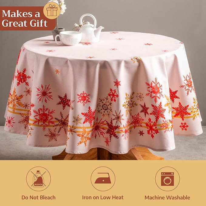 Maison d' Hermine Table Cloth Round Table 100% Cotton 69 Inches Fall Tablecloth - Image 5