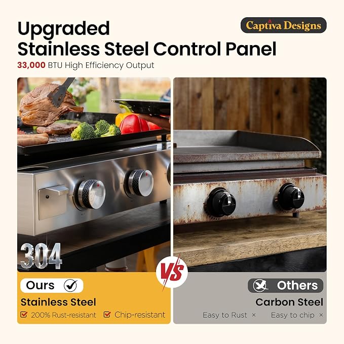 Captiva Designs 27 in Flat Top Griddle Grill - Image 6