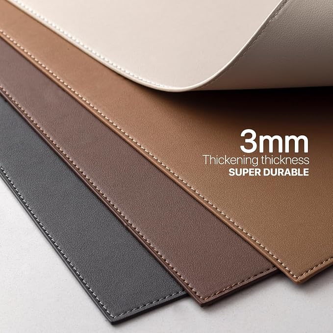 Faux Leather Placemats Set of 8 Vinyl Washable Wipeable Table Mats - Image 5