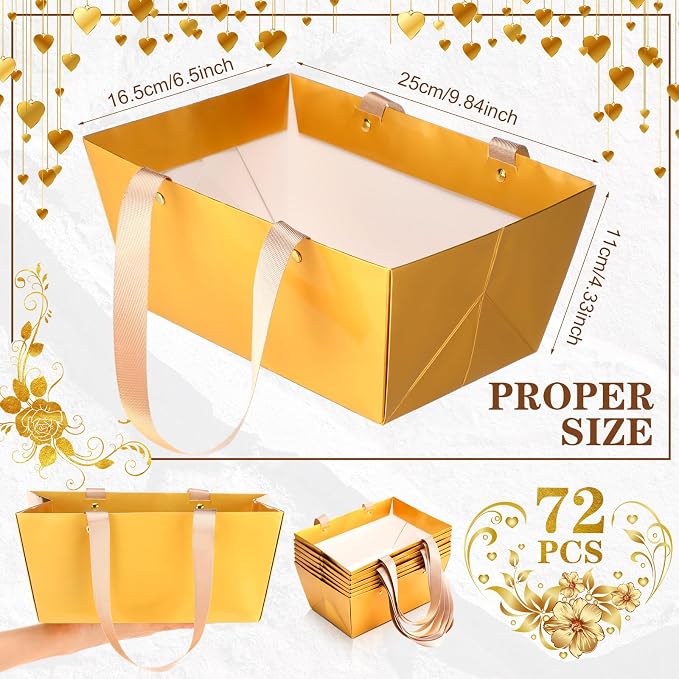 Glenmal 72 Pcs Baskets for Gifts Waterproof Empty Kraft Basket Bulk - Image 2