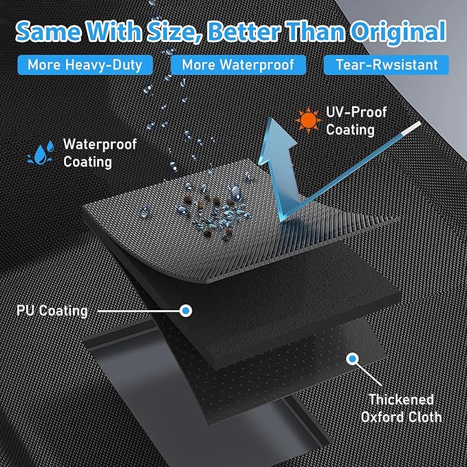 Utheer 65 Inch Barbecue Grill Cover, Heavy Duty Waterproof Charcoal Gas Grill - Image 5