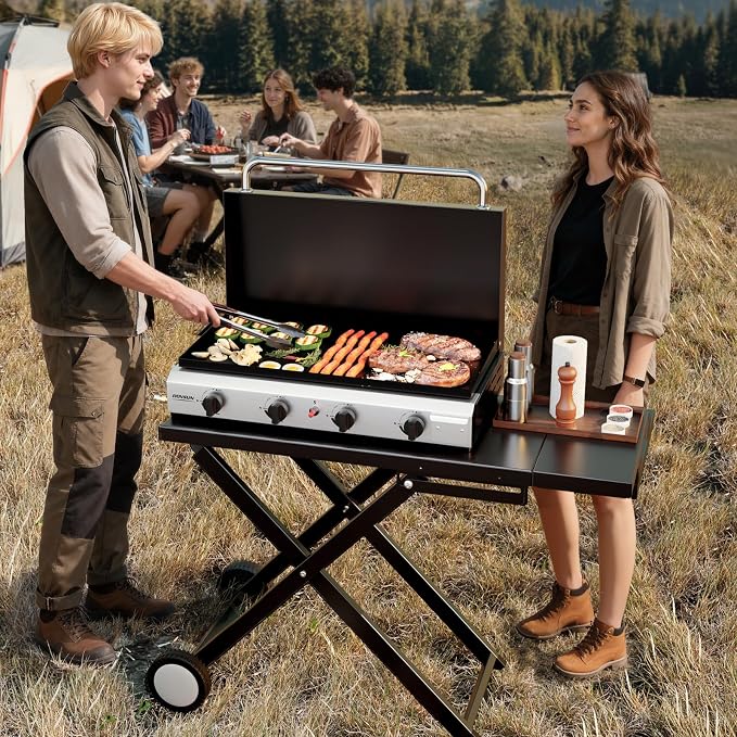 ROVSUN 4 Burner Foldable Propane Griddle - Image 7