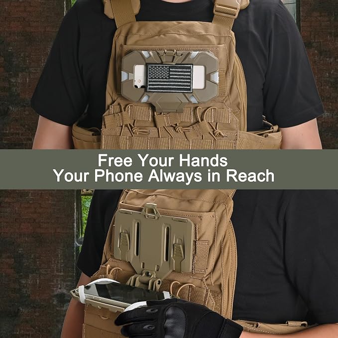 Tactical Plate Carrier Phone Mount, Universal Molle Phone Holder, Tactical - Image 7