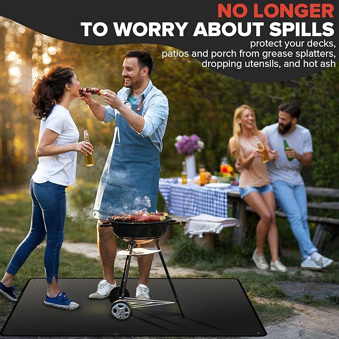 Grill Pads Floor Mats 80 x 48 Inch Silicone Coated Fiberglass