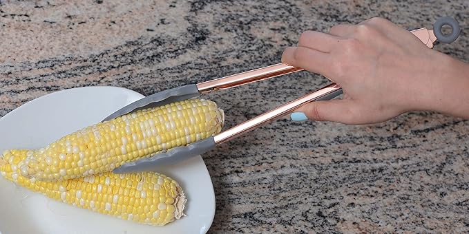 Tongs Set, 9-Inch and 12-Inch Stainless Steel with Silicone Heads