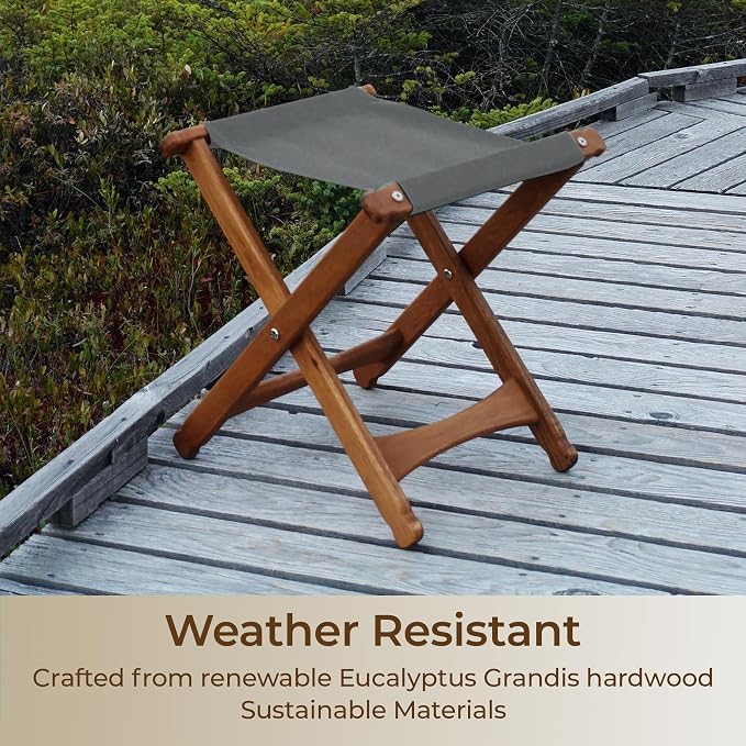 BYER OF MAINE Pangean Folding Stool – Canvas Camp & Wood Camp Stool - Image 7