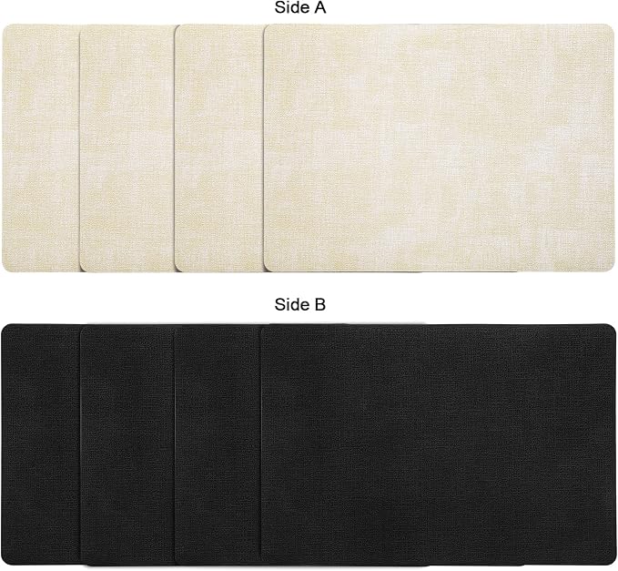 Myir JUN Placemats Set of 8, Dual Sided Faux Leather Placemats Place Mats Set - Image 2