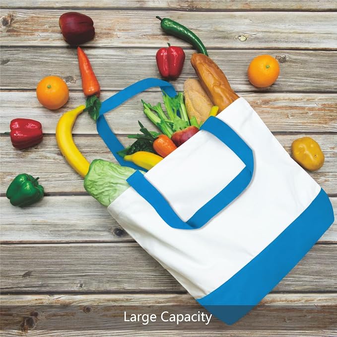 TOPDesign 3-Pack Super Strong Large 12oz Cotton Canvas Tote Bags, Reusable - Image 5