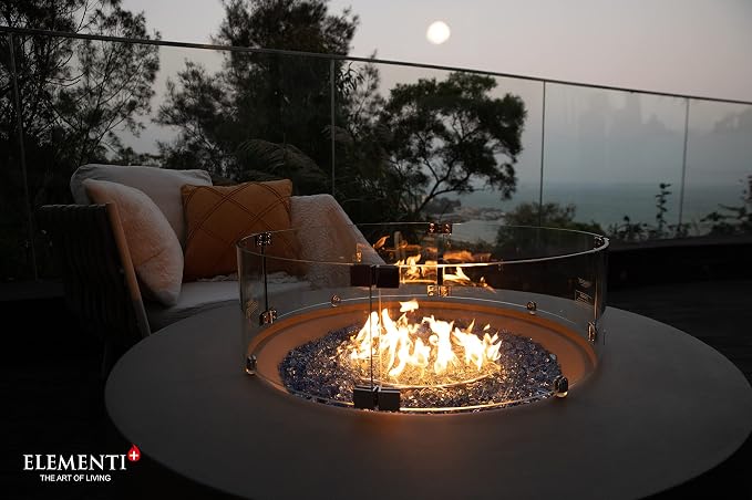 Elementi+ | Colosseo Gas Fire Pit Cast Concrete 40" Dia. Round Fire Table - Image 6