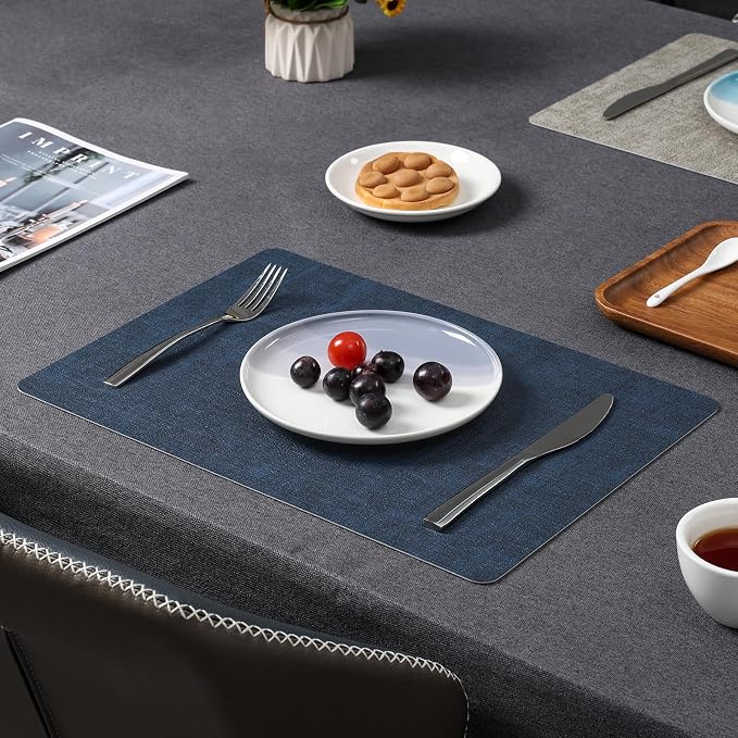 Myir JUN Placemats Dual Sided, Faux Leather Place Mats Set of 4 Indoor Placemat - Image 7