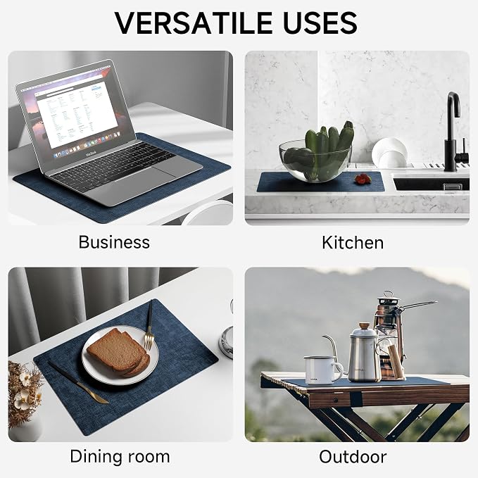 Faux Leather Vinyl Placemats Set of 4 Wipeable Heat Resistant Place Mats 100% - Image 7