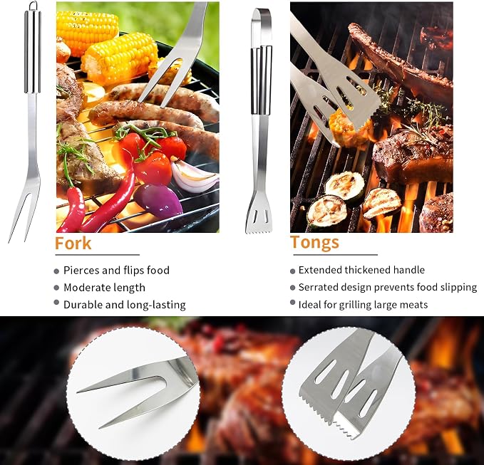 11Pcs Stainless Steel BBQ Grilling Accessories Set, Dad Gifts - Image 3
