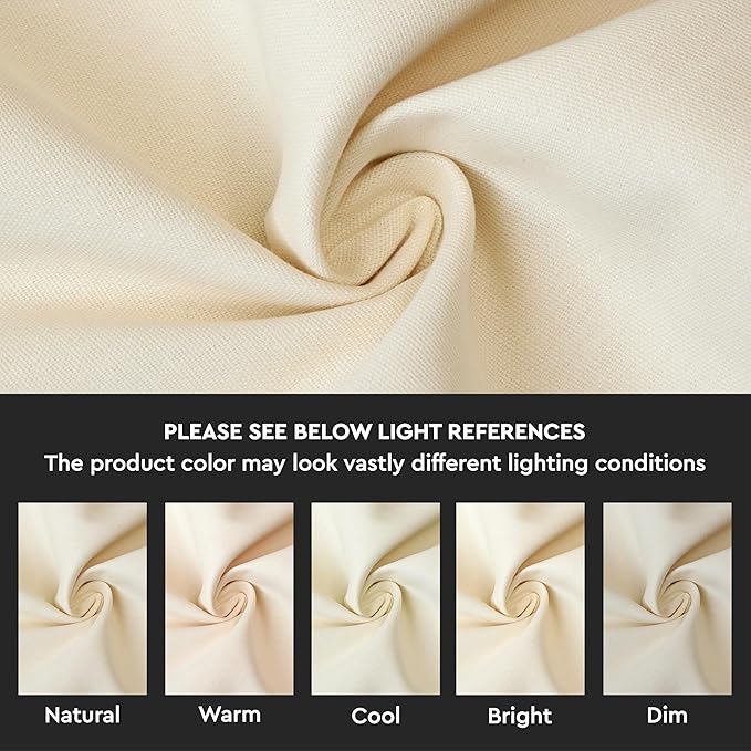 Encasa XO Table Runner 13"x72" Long | Cotton Canvas Fabric | Natural Solid - Image 3
