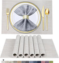 BETEAM Placemats Set of 6, Woven Vinyl Placemat by BETEAM