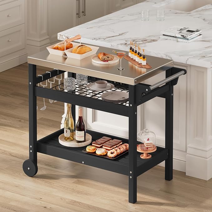 SERWALL Outdoor Grill Cart Table - Image 7