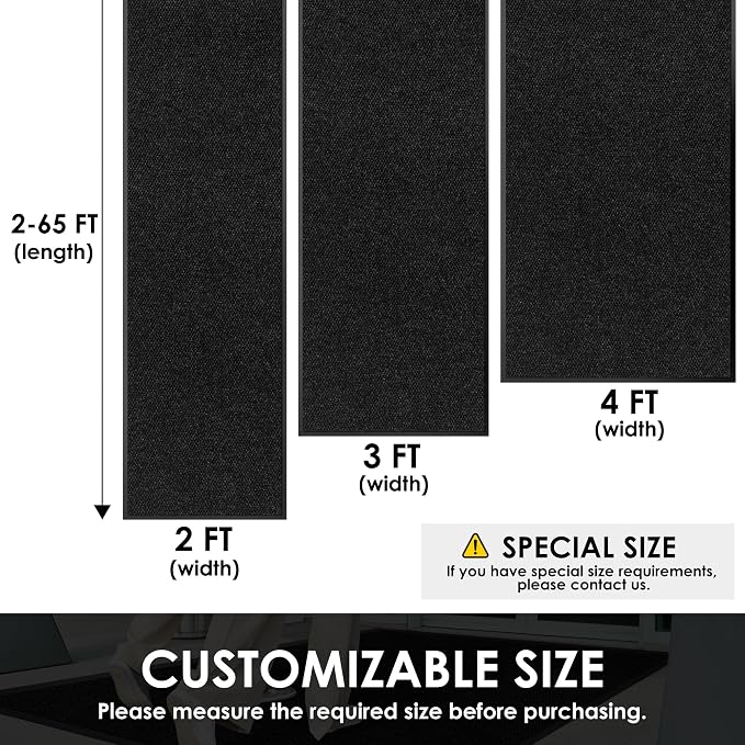 2′ x 45′ Front Door Mat Indoor Outdoor Entrance, Commercial Floor Mat Heavy - Image 2