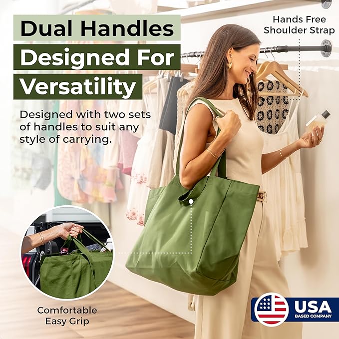 VeraMia Canvas Grocery Bag 3pc XL Set - Image 2
