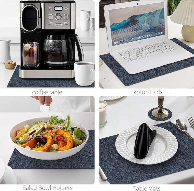 MOSAYT Placemats Set of 8, Heat Resistant Vinyl Place Mats - Image 8