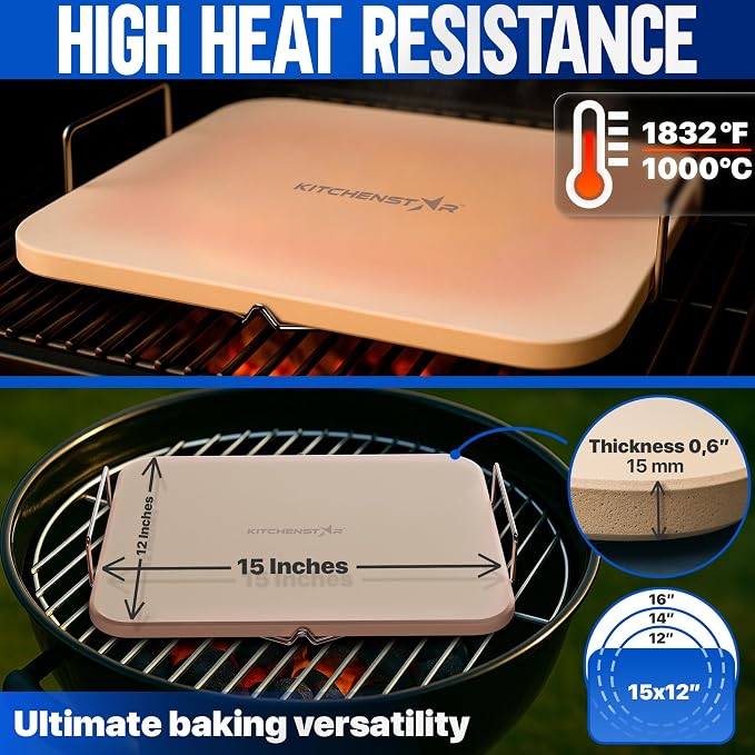 KitchenStar 15x12-inch Pizza Stone - Image 4