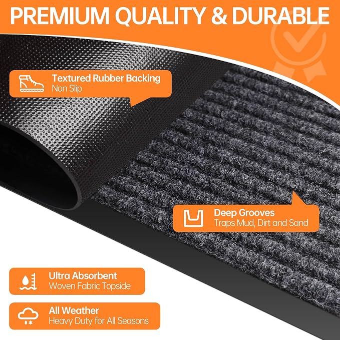 Indoor Outdoor Door Mat, 6’ x 3' Doormat - Image 5