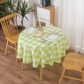 2 Pack Waterproof Polyester Fabic Round Checkered Tablecloth，60 Outdoor Table by Cupuamon