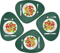 Herda Green Placemats Set of 4 Faux Leather Placemat Wipeable Washable Placemats by Betterqualitybetterlife