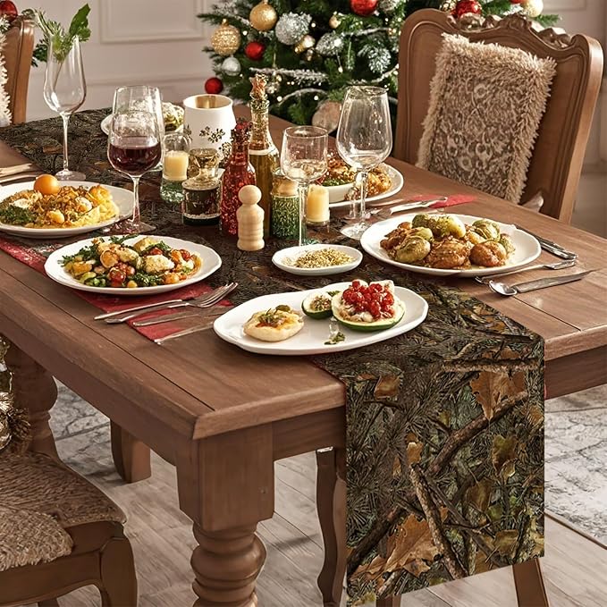 Camo Table Runner Seasonal Spring Fall Kitchen Dining Linen Table Decoration - Image 3