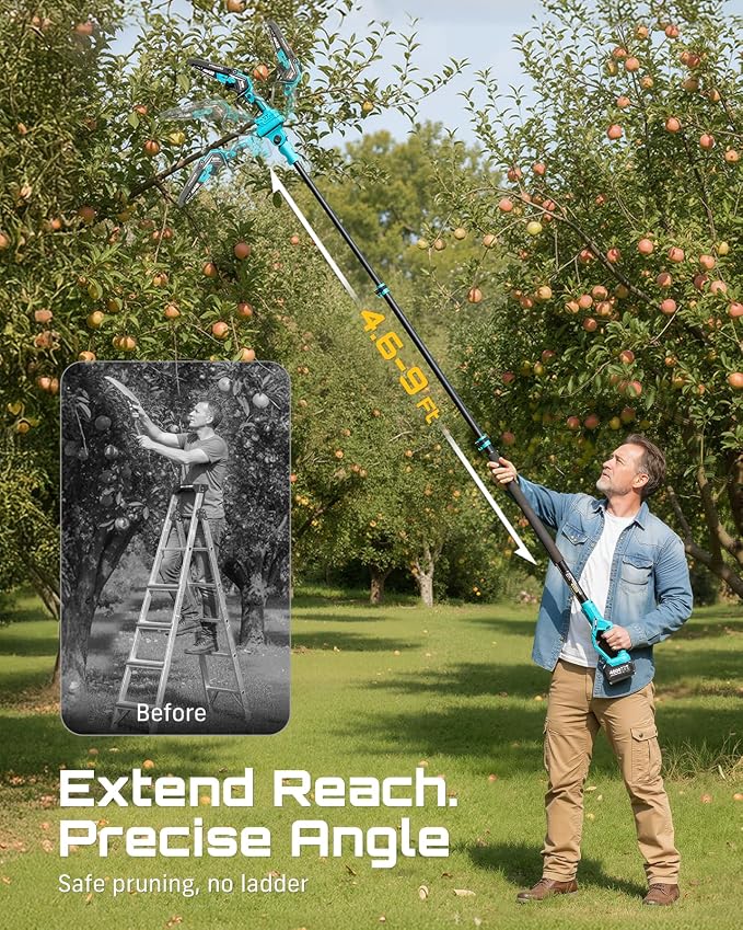 SEESII 2-in-1 Electric Pole Saws: Brushless Mini Chainsaw Cordless 6 Inch - Image 4