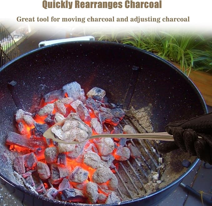 BBQ Charcoal Rake, Heavy-Duty Stainless Steel Charcoal Grill Ash Rake - Image 3
