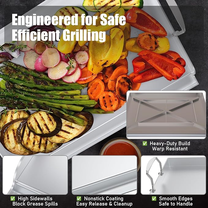 Universal Stainless Steel Cooking Griddle, Nonstick Flat Top Plate Insert - Image 4
