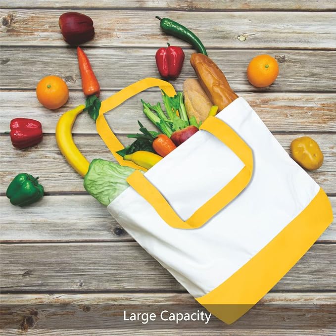 TOPDesign 1-Pack Super Strong Large 12oz Cotton Canvas Tote Bag, Reusable - Image 4
