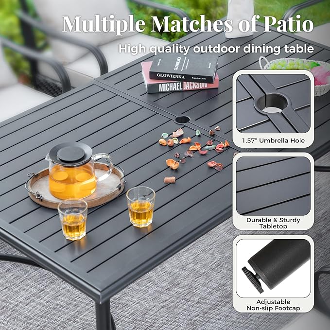 Outdoor Patio Dining Table for 6, Backyard and Porch - Image 6
