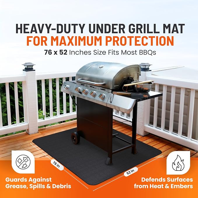Under Grill Mats for Outdoor Grill Double-Sided Fireproof Mat for Under Fire - Image 4