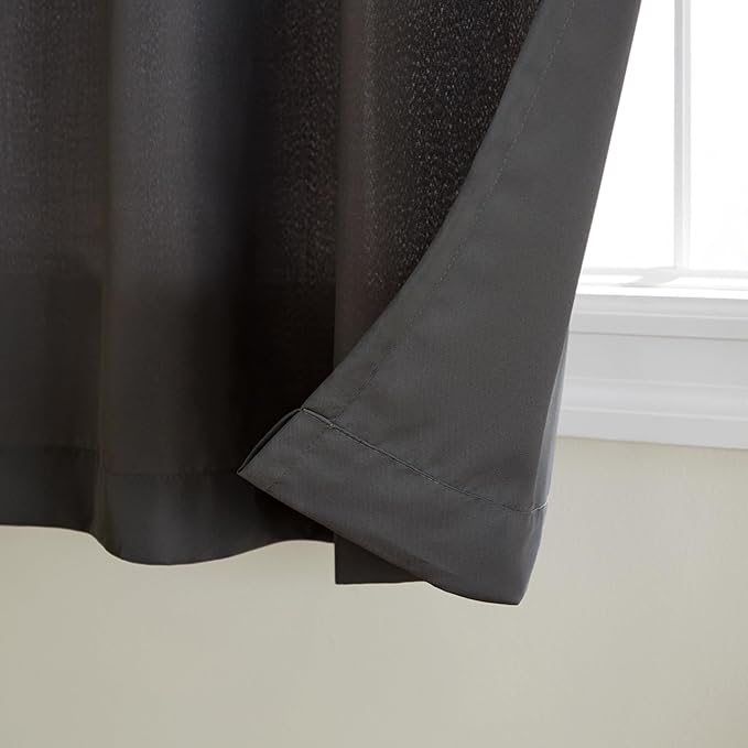 Outdoor Curtain Panels, Charcoal Light-Filtering Polyester, 54 x 120 Inch Pair