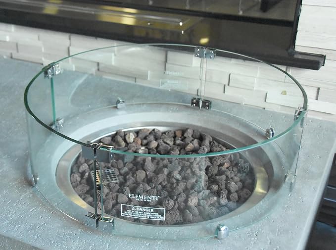 All Fire Table Pit Wind Screens and Stainless Steel Buner Lid from ELEMENTI | - Image 3
