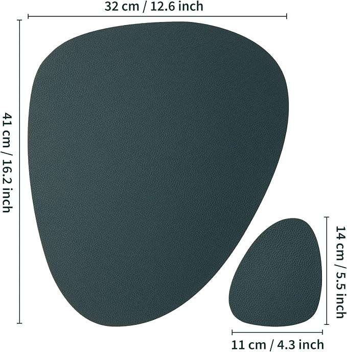 Myir JUN Placemats, Dual-Sided Placemats Waterproof Faux Leather Placemats Set - Image 7