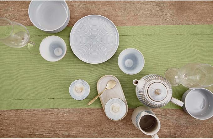 Solino Home Linen Moss Green Table Runner 90 Inches Long - Image 3