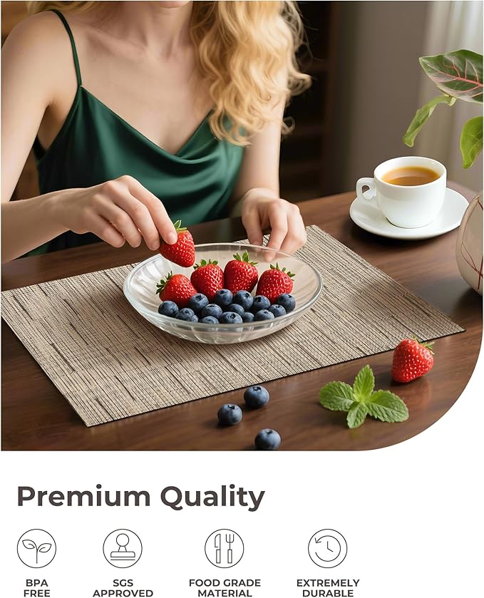 Leetaltree Light Brown Placemats Set of 8 - Image 5
