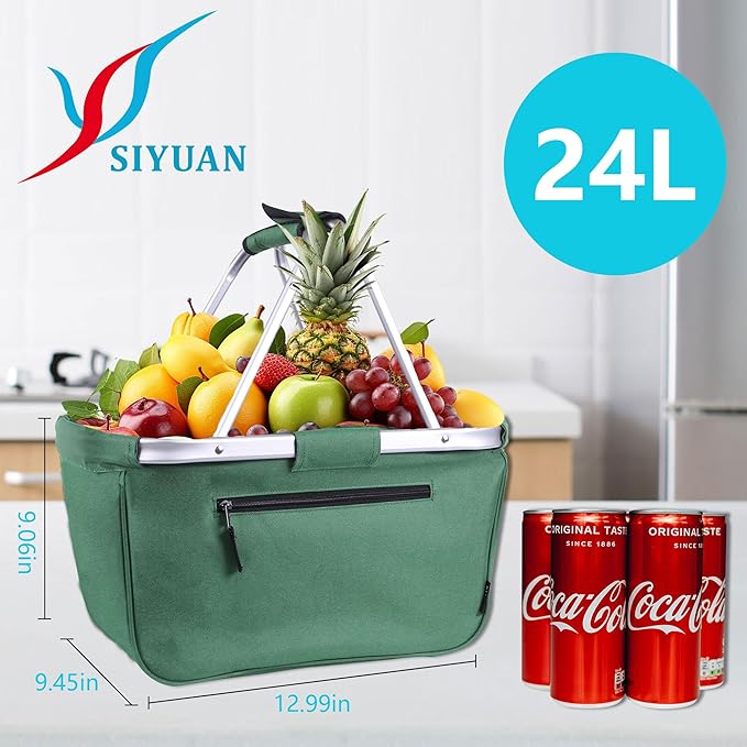 Picnic Basket, SIYUAN 24L Collapsible Market Basket - Image 2