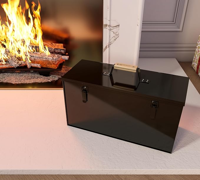 Fire Beauty Fireside Ash Carrier, Metal Ash Storage Box, 3 Gallon Ash Tidy - Image 3