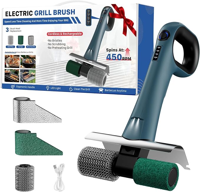 Hillyfe Grill Brush for Outdoor，Cordless Rechargeable Grill Brush by Unknown