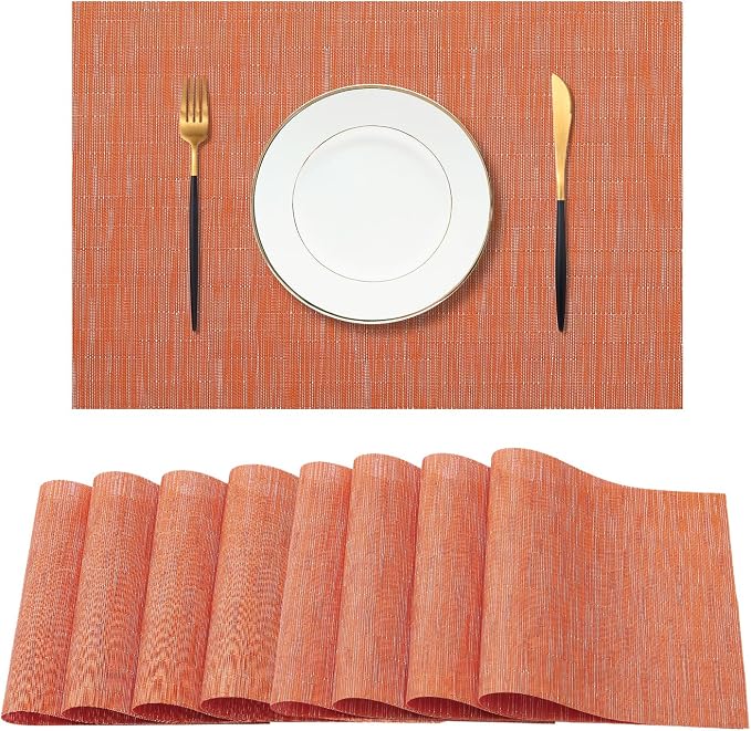 Leetaltree Orange Placemats Set of 8 by Leetaltree-ArtatEveryTable