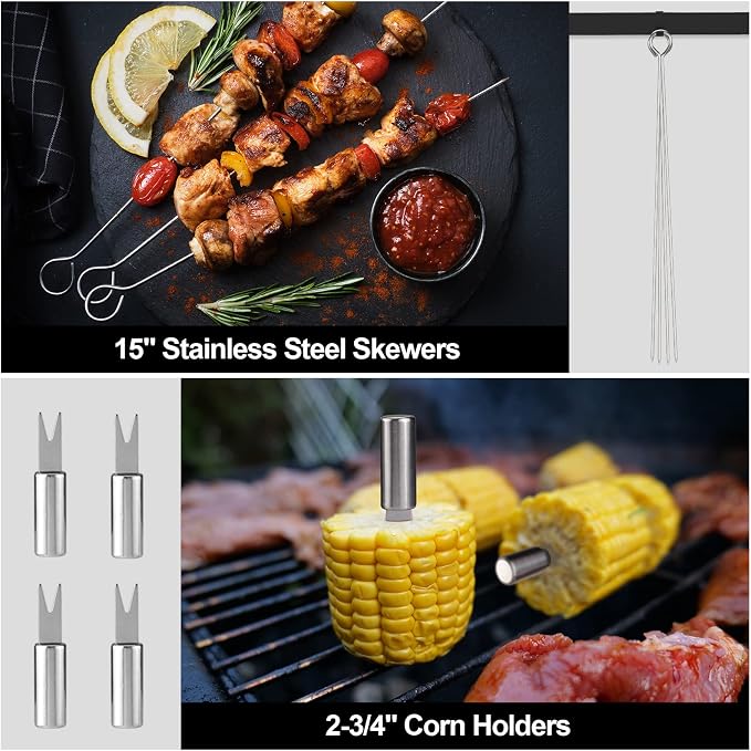 HAUSHOF Large Grilling Accessories, BBQ Grill Set, Heavy Duty Stainless Steel - Image 6