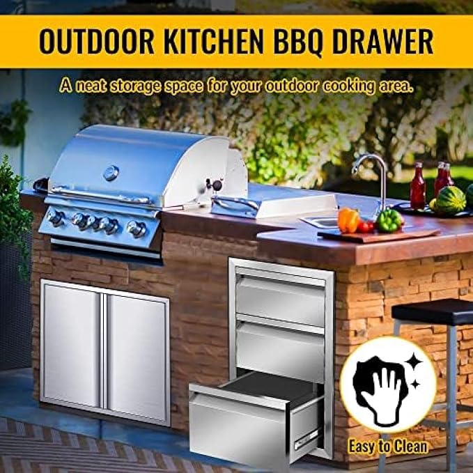 Outdoor Kitchen Drawers, Box Frame Style Flush Mount BBQ Drawer w/Stainless - Image 7